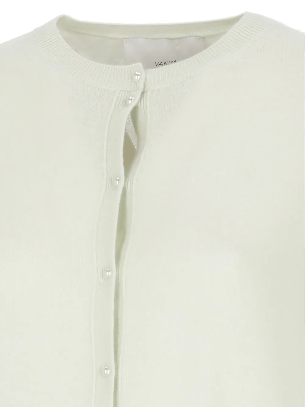 Vanisé Green Cashmere Cardigan In White