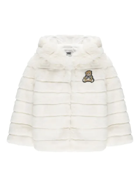 Moschino Kids teddy-bear embroidered hooded jacket