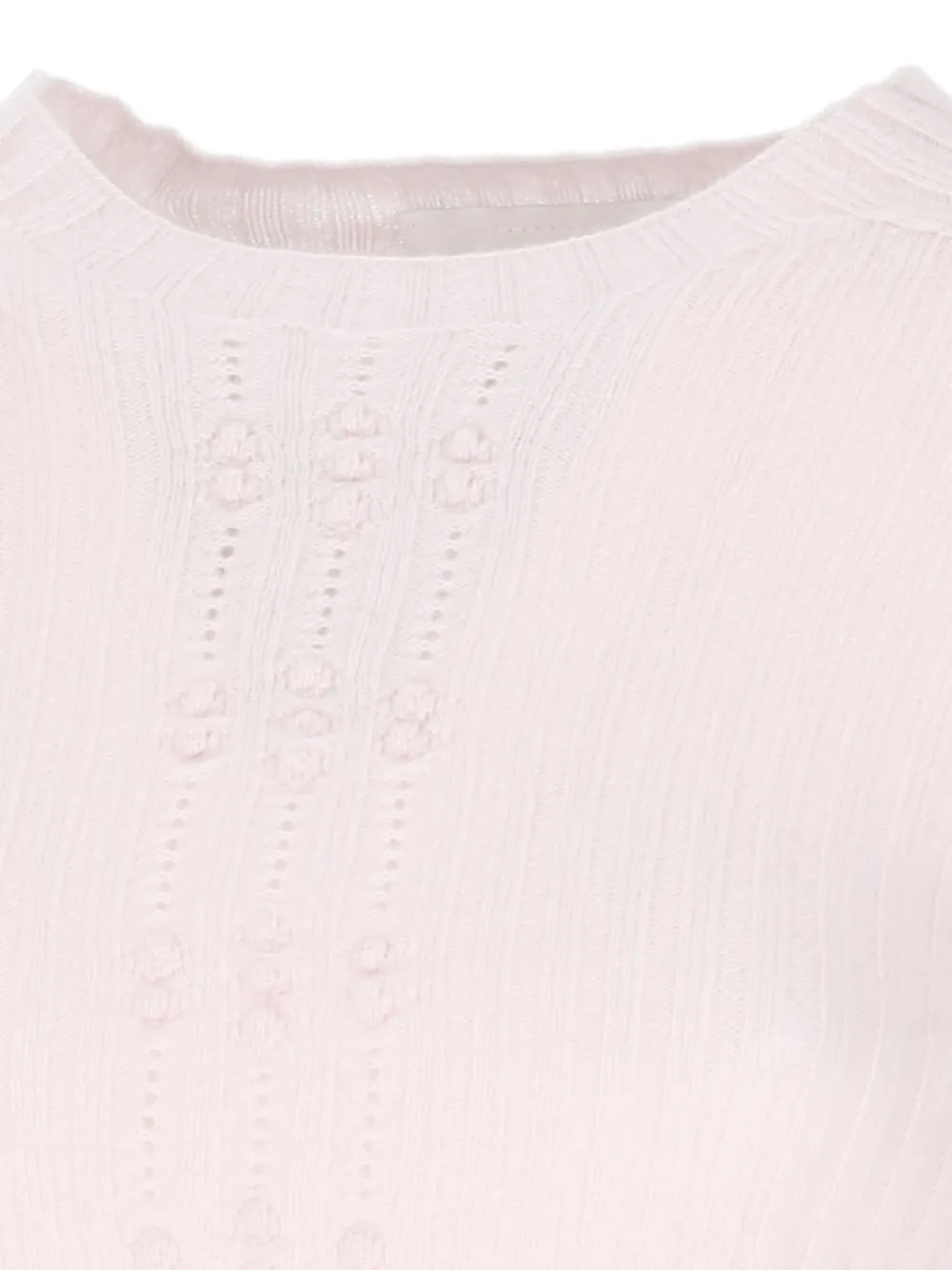 Vanisé Ribbed Cashmere Sweater Round Neckline In Pink