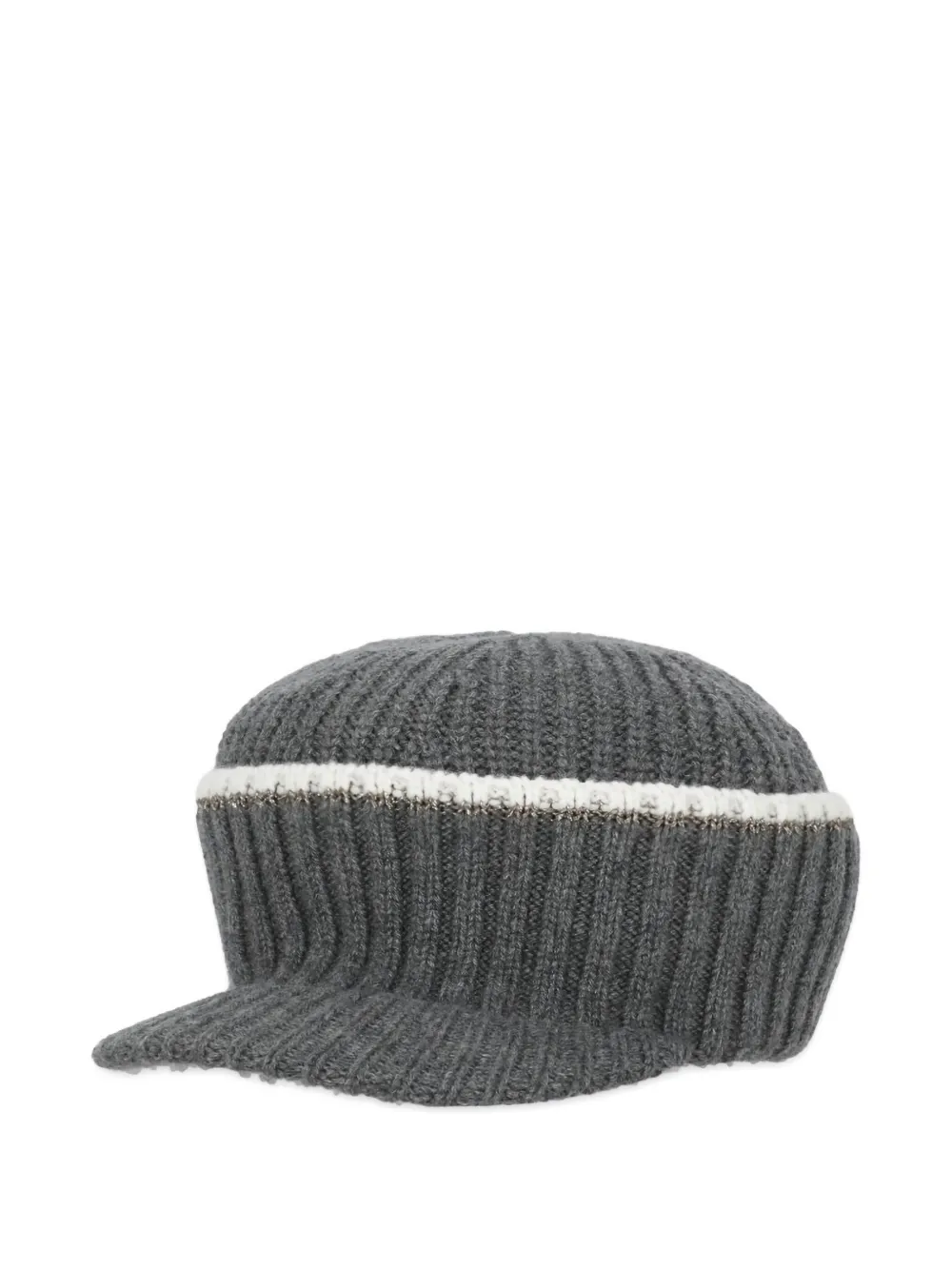 Brunello Cucinelli ribbed trim cap | Grey | Image 1