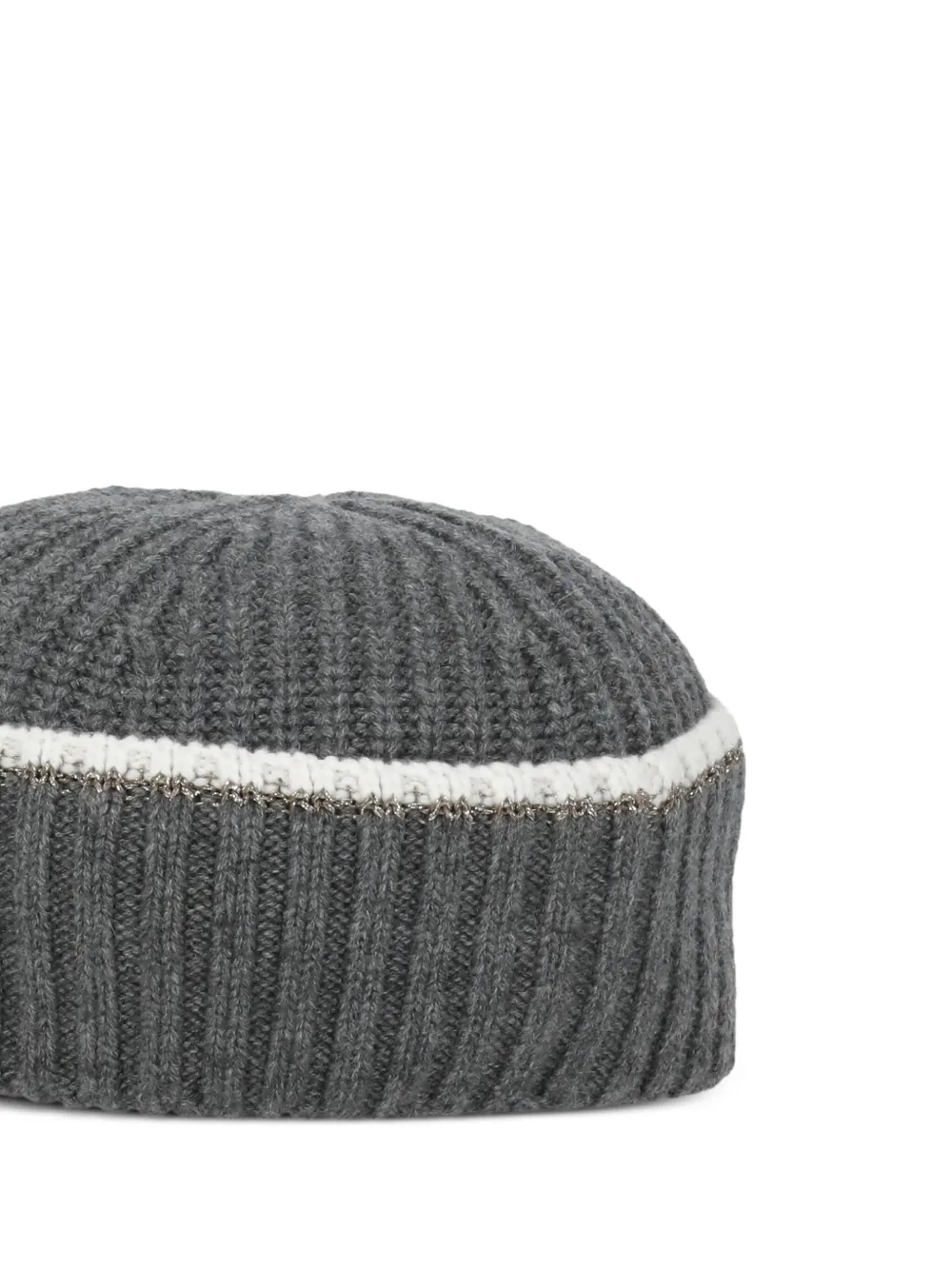 Brunello Cucinelli ribbed trim cap - Grijs