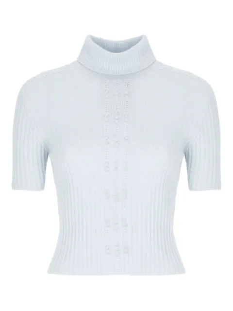 Vanisè top tejido de canalé con cuello de tortuga