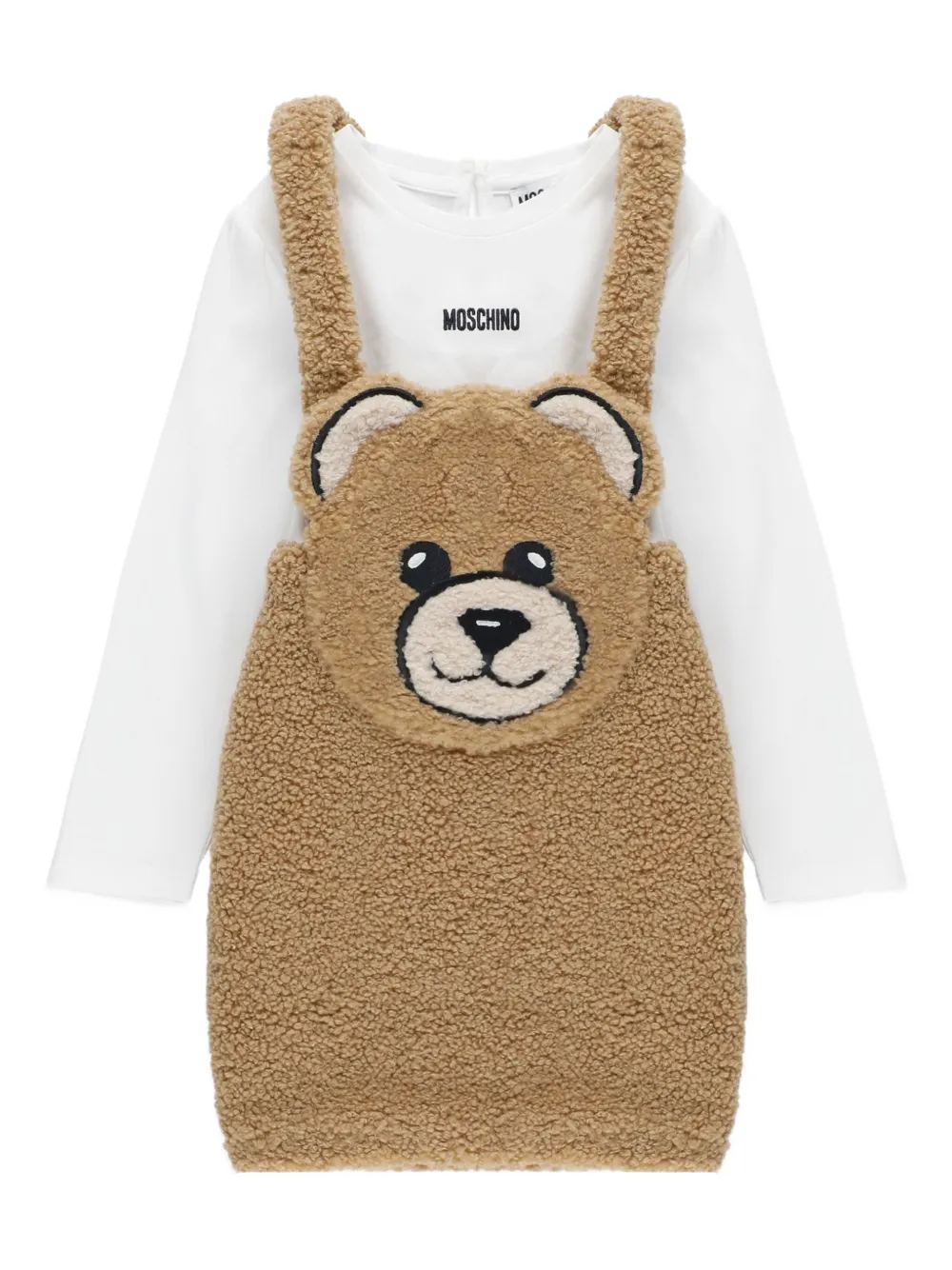 Moschino Kids テディベア ジャンパースカート - ホワイト Moschino Kids テディベア ジャンパースカート - ホワイト