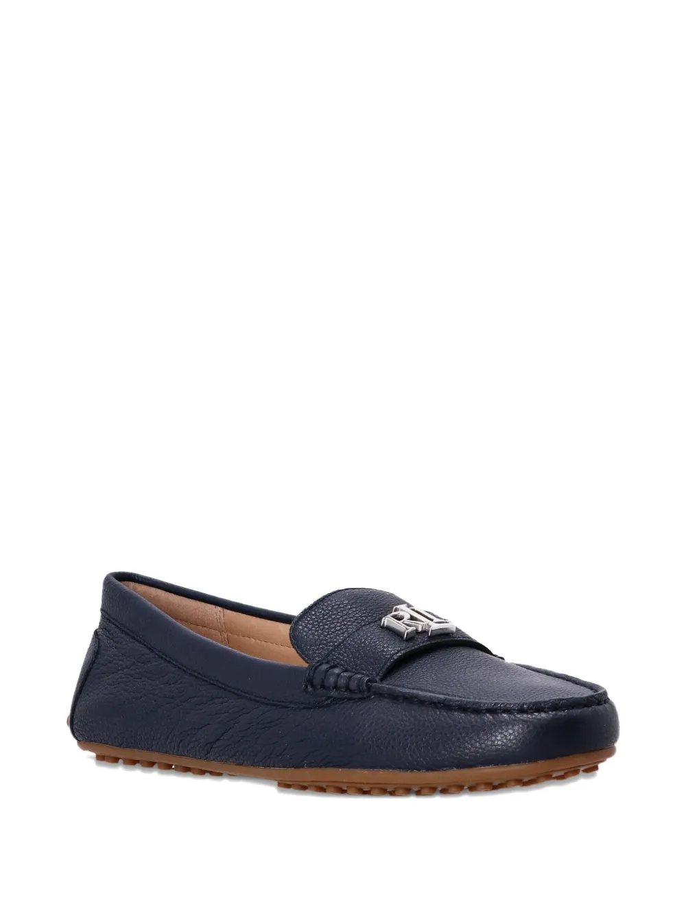 Polo Ralph Lauren leather-textured logo loafers Blue