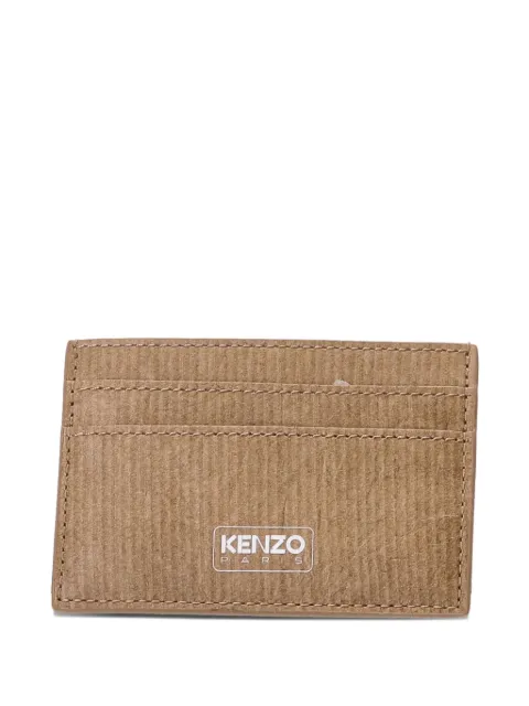 Kenzo ribbed-texture leather card holder