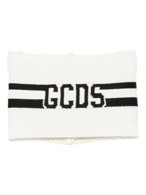 Gcds Kids logo-stripe wool scarf