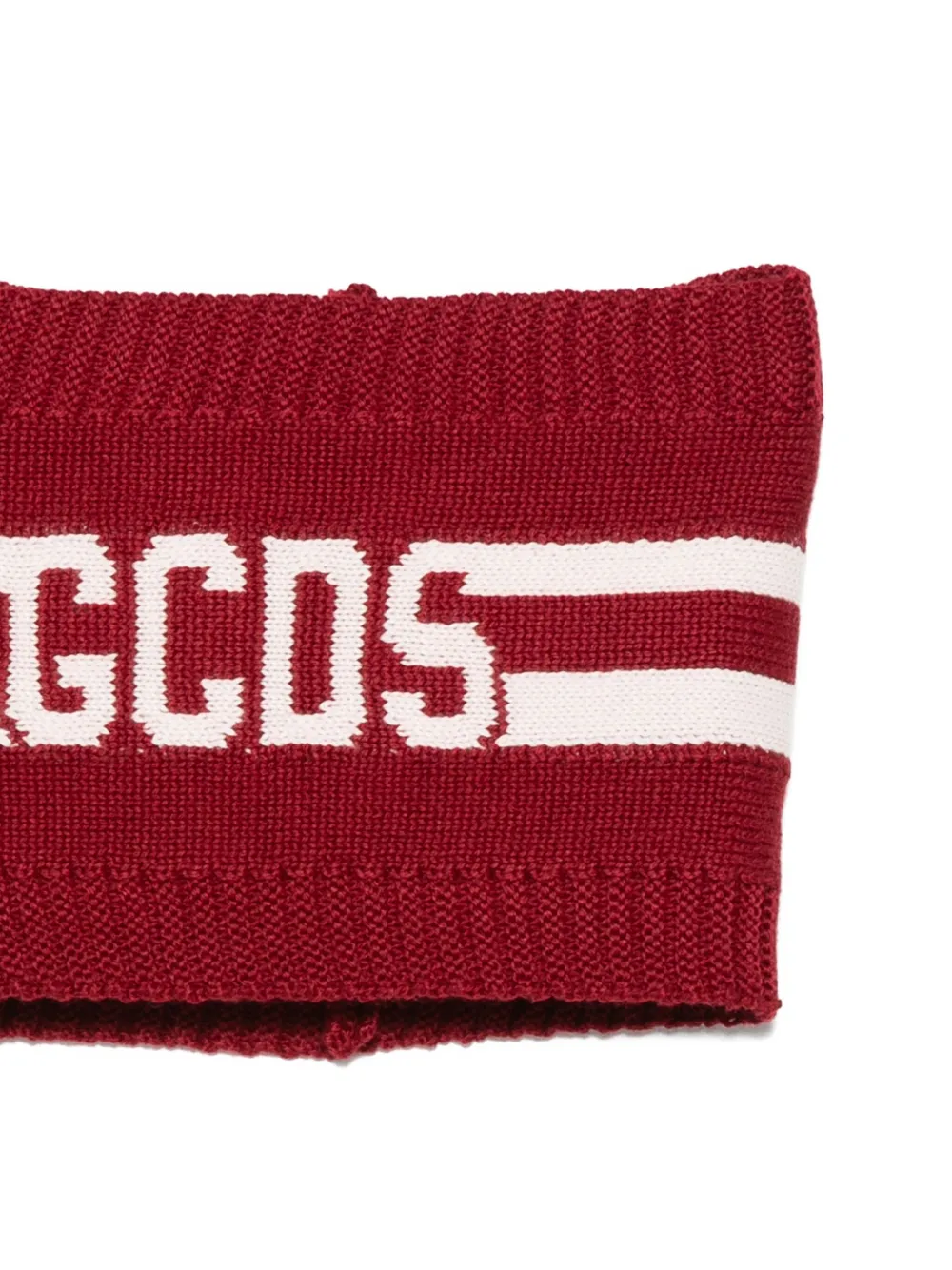 Gcds Kids Gebreide sjaal met logostreep - Rood