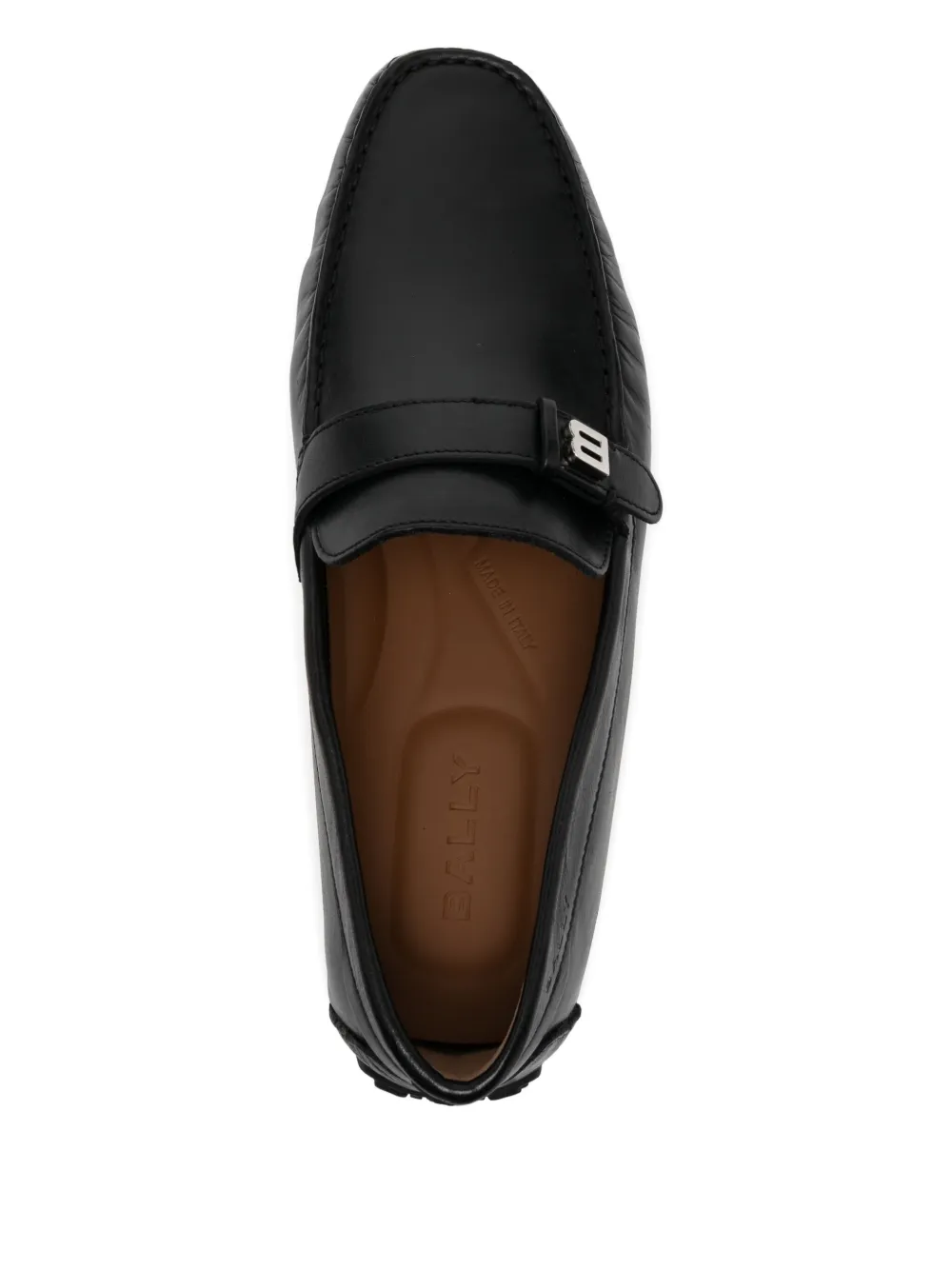 Bally logo-plaque loafers Black