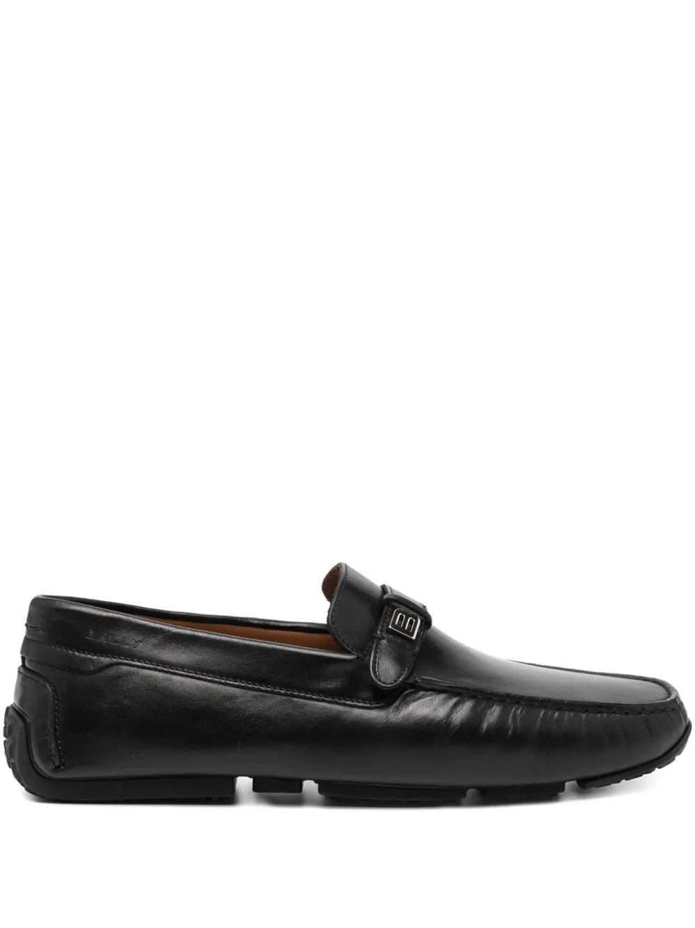 Bally logo-plaque loafers Black