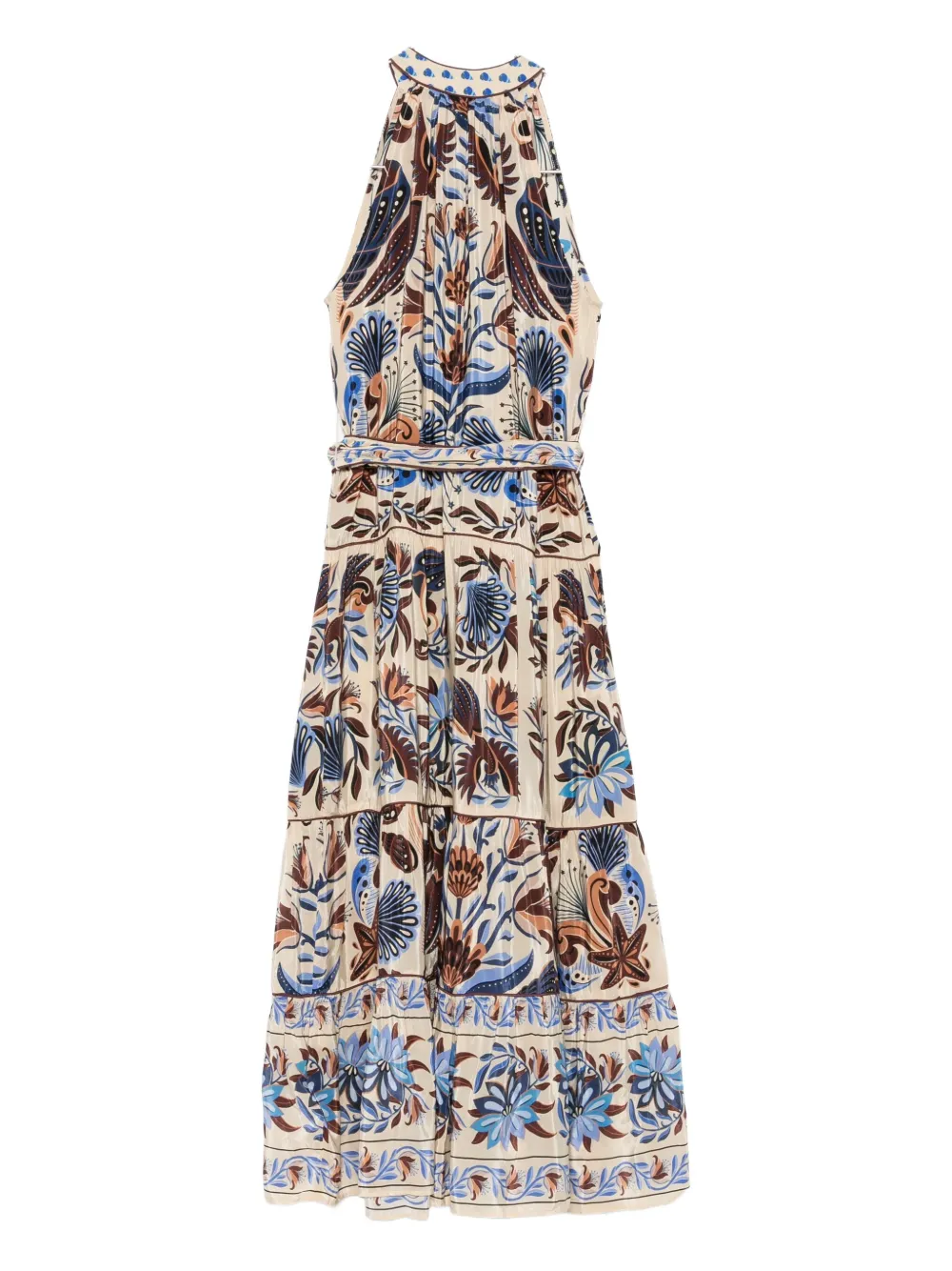 FARM Rio Maxi-jurk met halternek - Beige