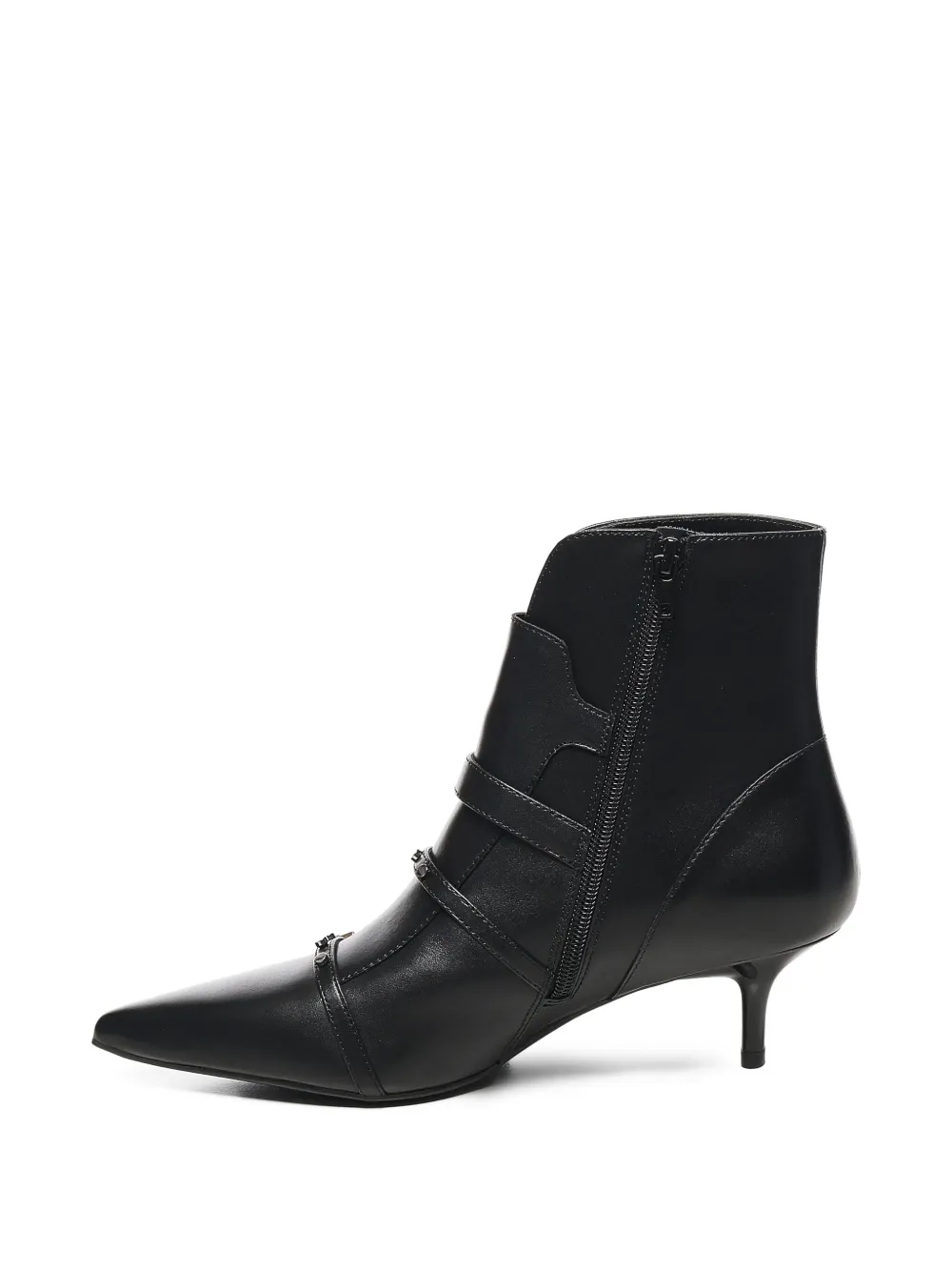 PINKO buckle-detail pointed-toe boots Black