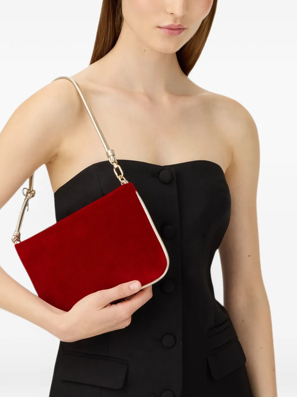 Furla Fluwelen schoudertas Rood