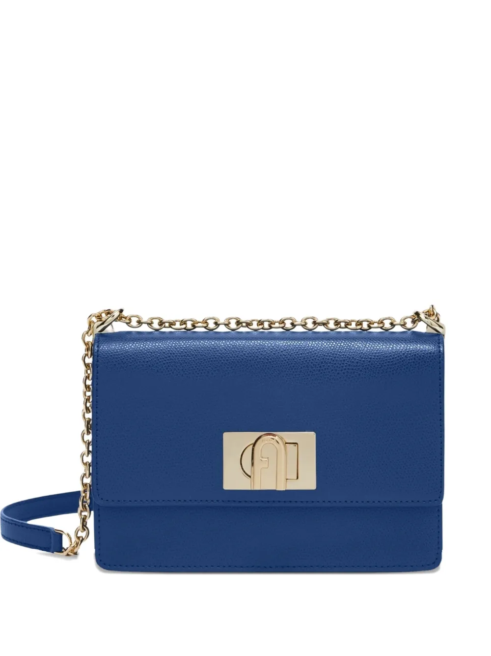 Furla Flap-lock Chain Shoulder Bag In Blue