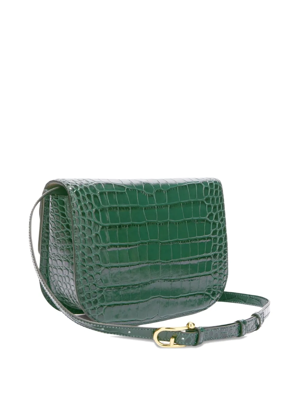 Furla Sfera kleine crossbodytas met krokodillen-reliëf Groen