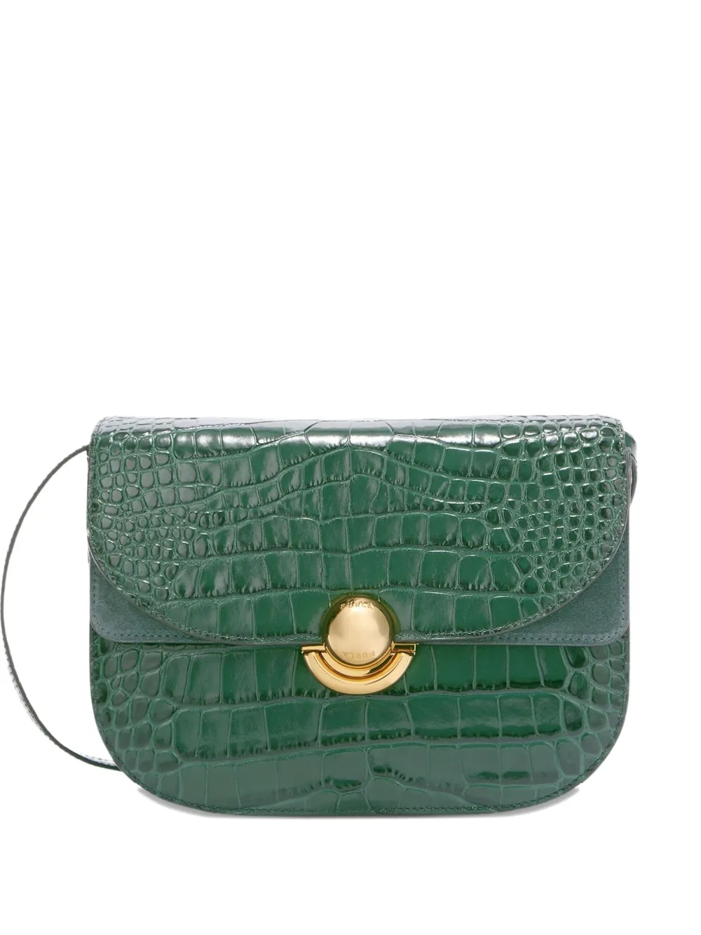 Furla Sfera kleine crossbodytas met krokodillen-reliëf Groen