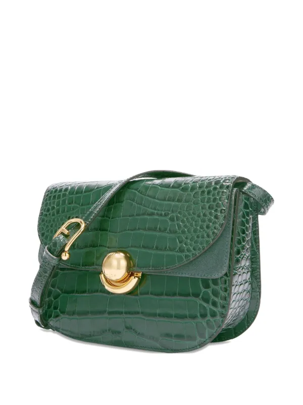 Furla Small Sfera crocodile-effect Cross Body Bag Green FARFETCH