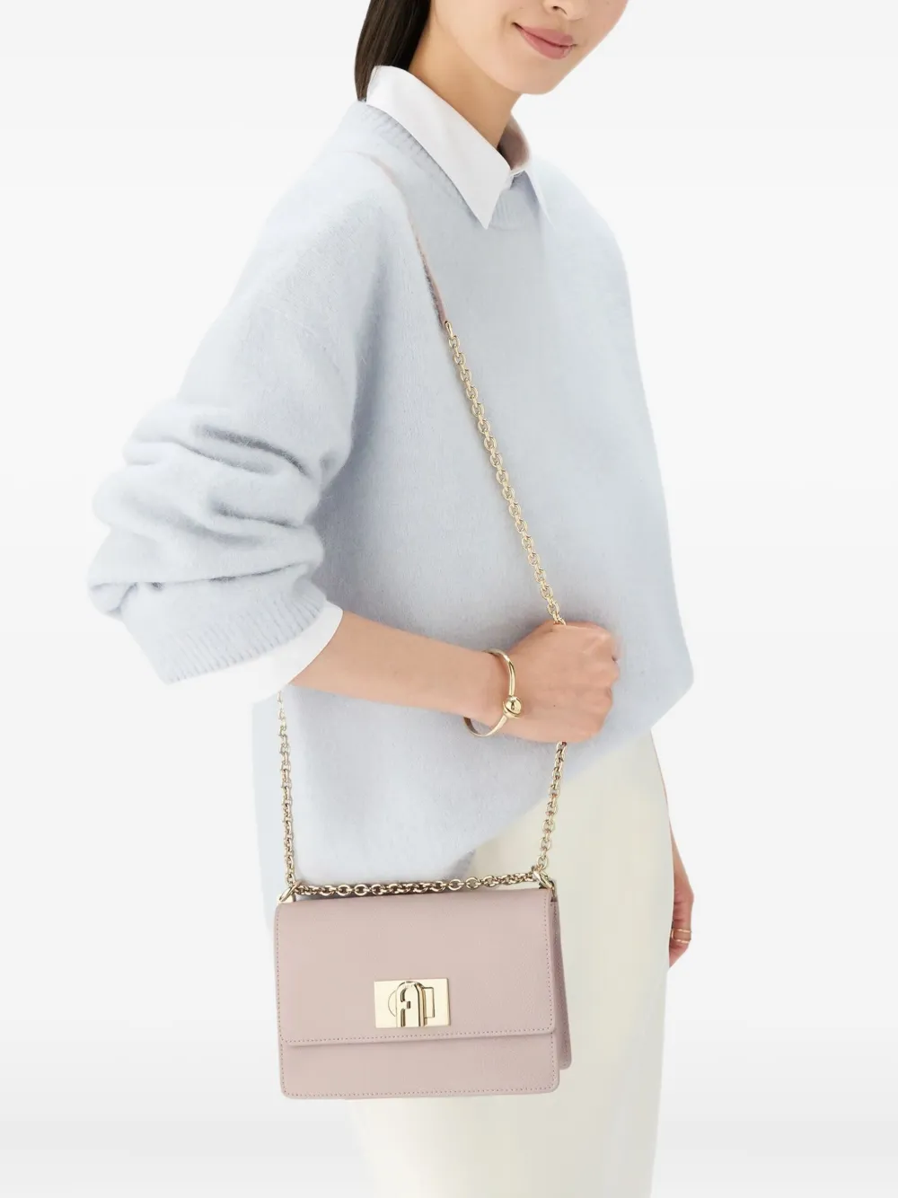 Furla Mini Chain-strap Flap Crossbody Bag In Pink