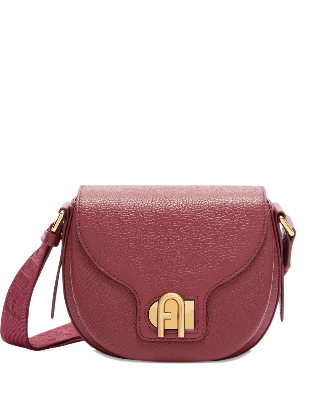 Furla Lotus Curved-flap Cross Body Bag In Red