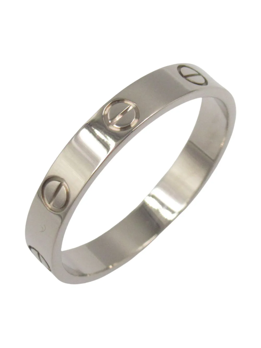 Pre-owned Cartier 2010s 18k White Gold Mini Love Ring In Gray