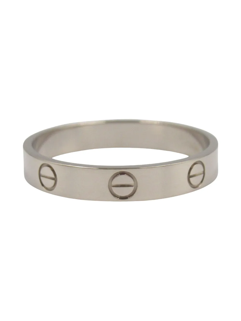 Pre-owned Cartier 2010s 18k White Gold Mini Love Ring In Gray