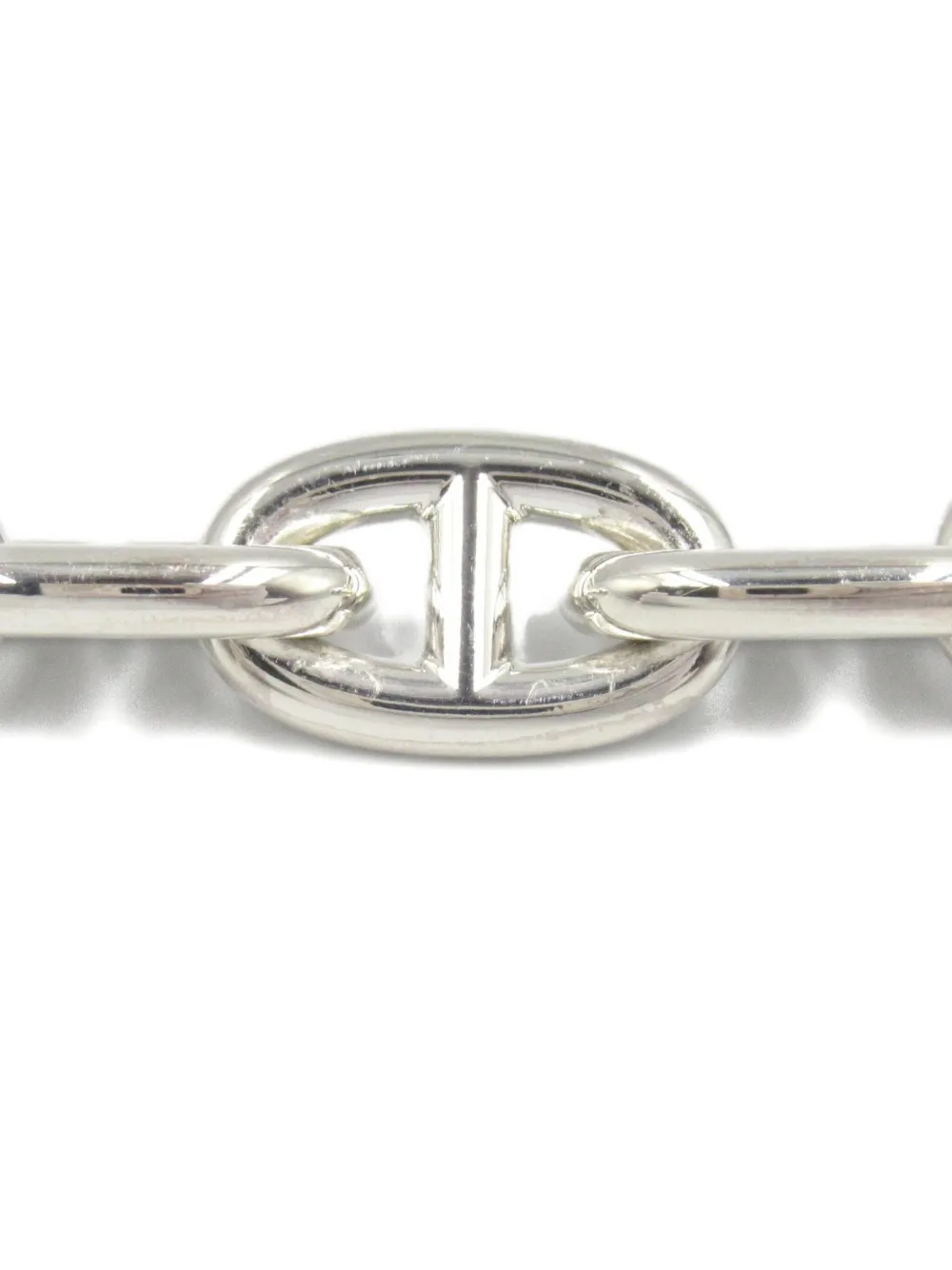 Pre-owned Hermes 10s Chaîne D'ancre Bracelet In Silver