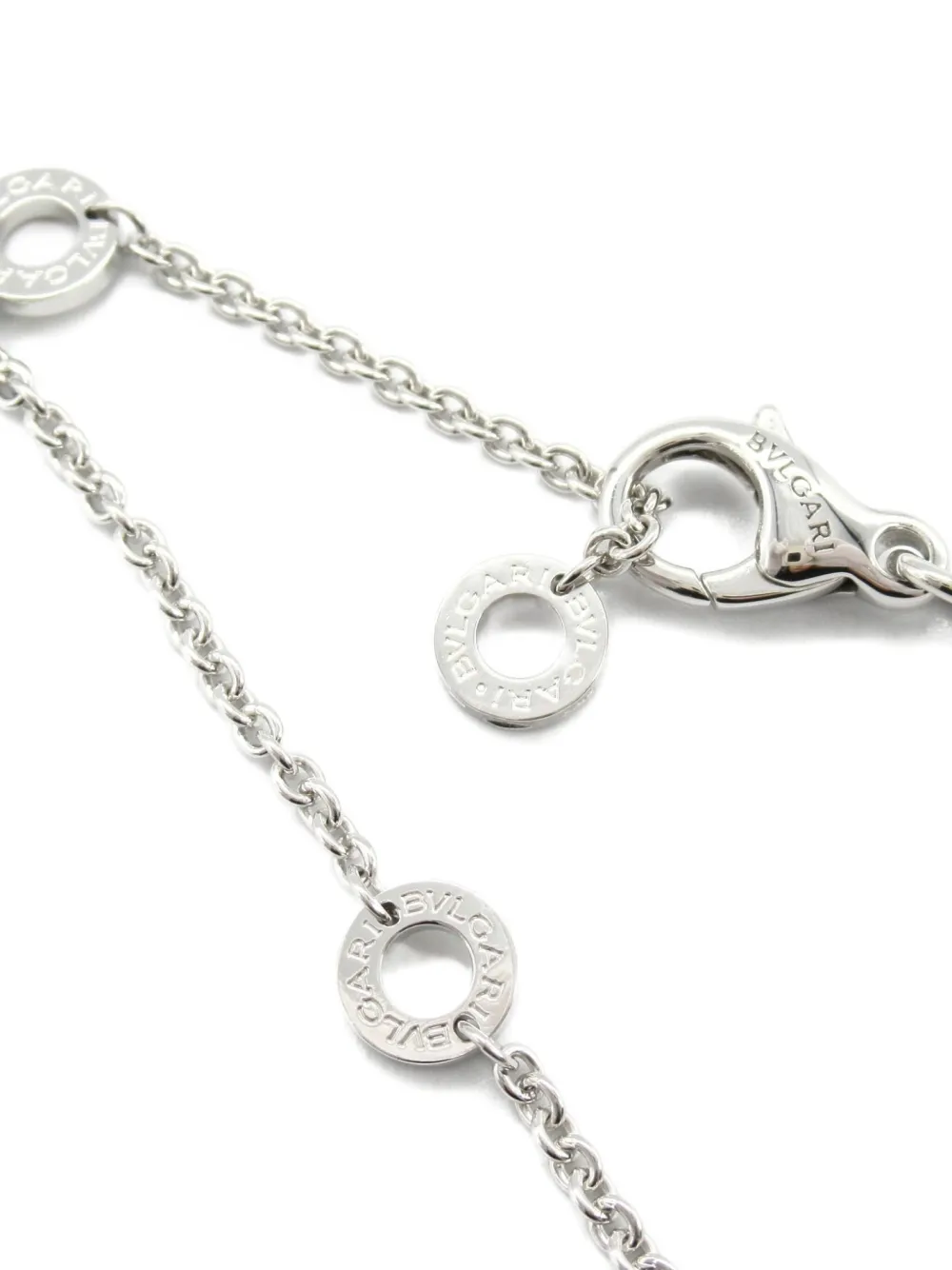 Pre-owned Bvlgari 2010s 18k White Gold B-zero1 Diamond Necklace In Gray