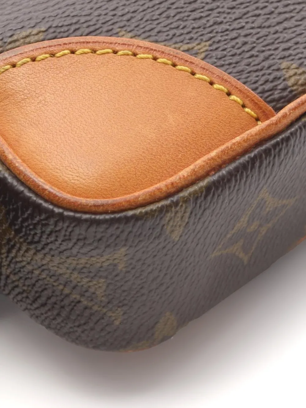 Pre-owned Louis Vuitton 1992 Marly Dragonne Pm Monogram Clutch Bag In Brown
