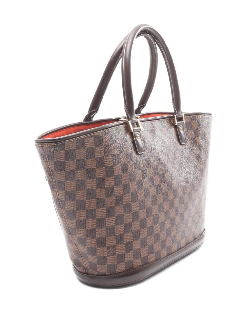 Pre-owned Louis Vuitton 2003 Manosque Gm Damier Èbene Tote Bag In Brown