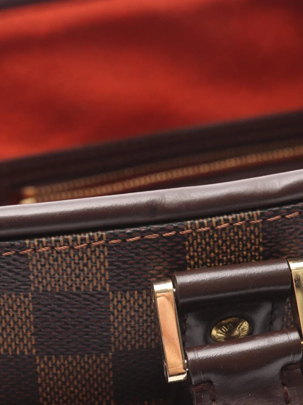 Pre-owned Louis Vuitton 2003 Manosque Gm Damier Èbene Tote Bag In Brown