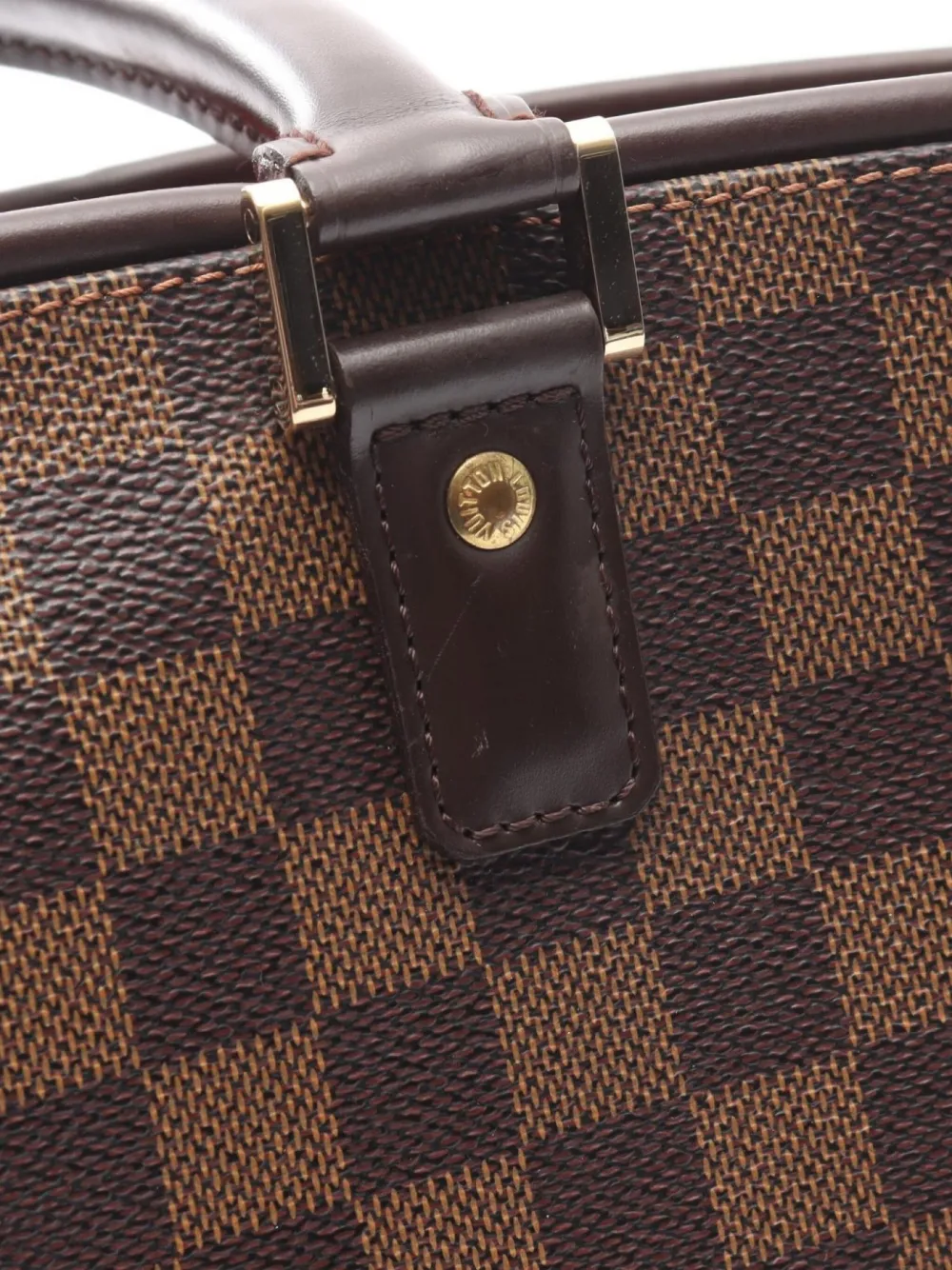 Pre-owned Louis Vuitton 2003 Manosque Gm Damier Èbene Tote Bag In Brown