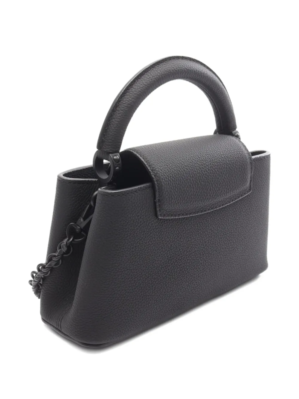 Pre-owned Louis Vuitton 2021 Mini Capucines Ew Tote Bag In Black