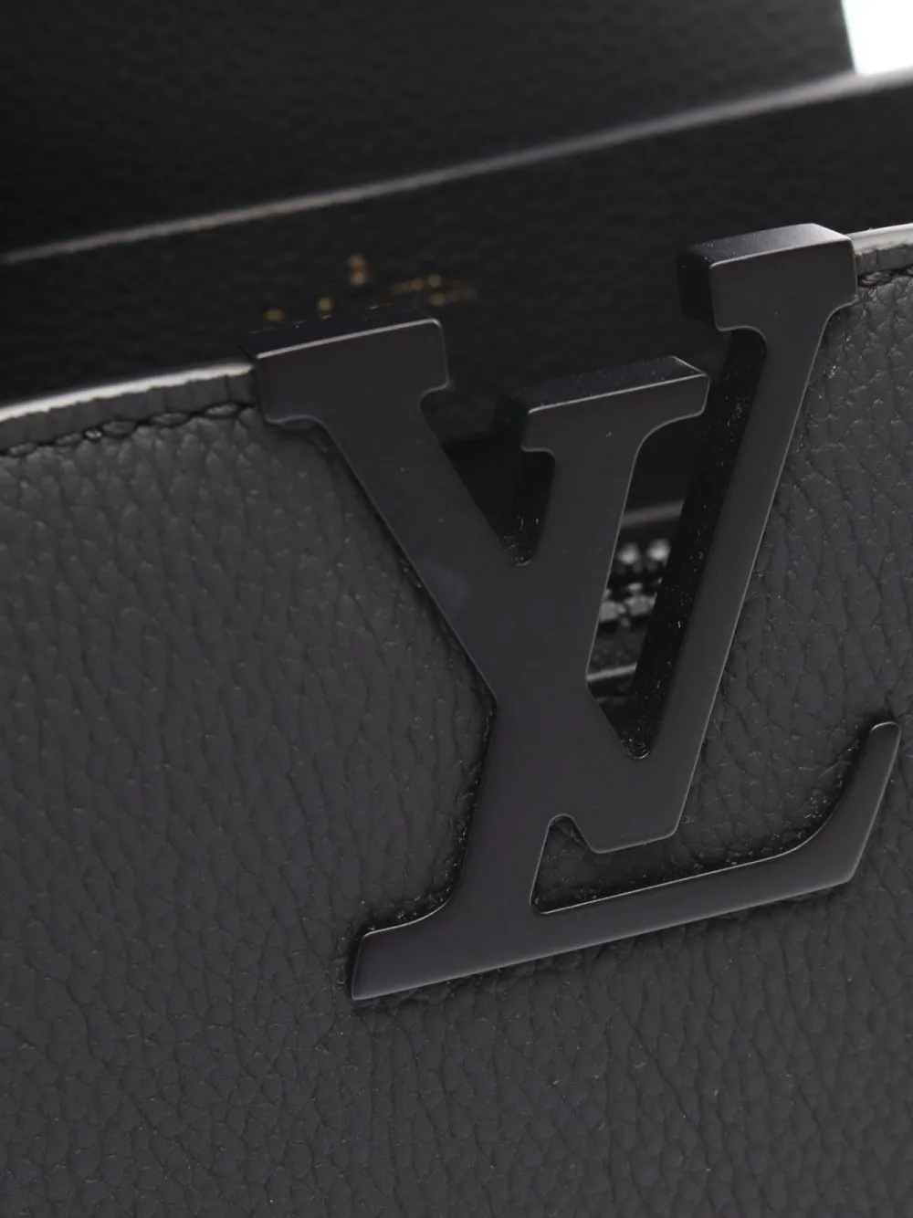 Pre-owned Louis Vuitton 2021 Mini Capucines Ew Tote Bag In Black