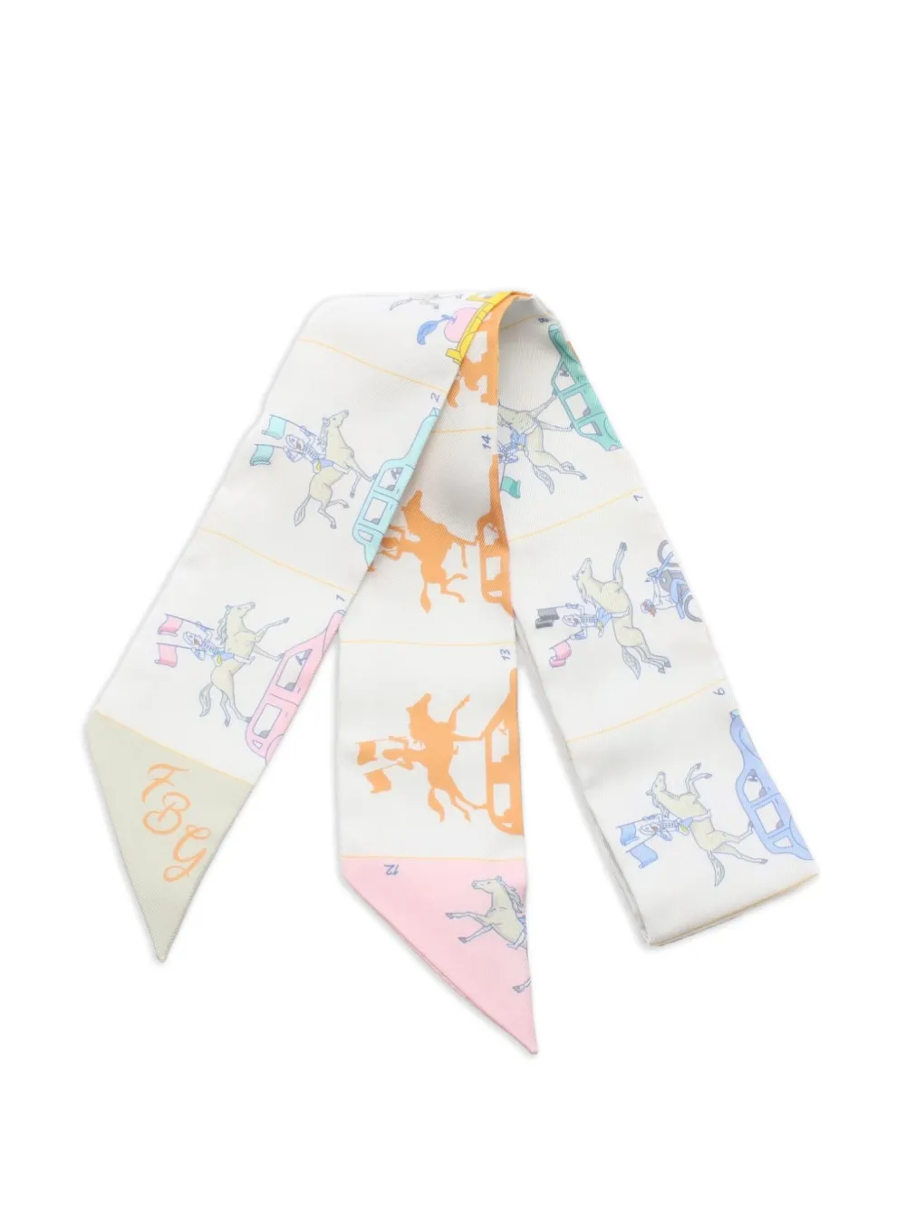 Hermès Pre-Owned 10s Parade ribbon scarf | Neutrals | Image 1