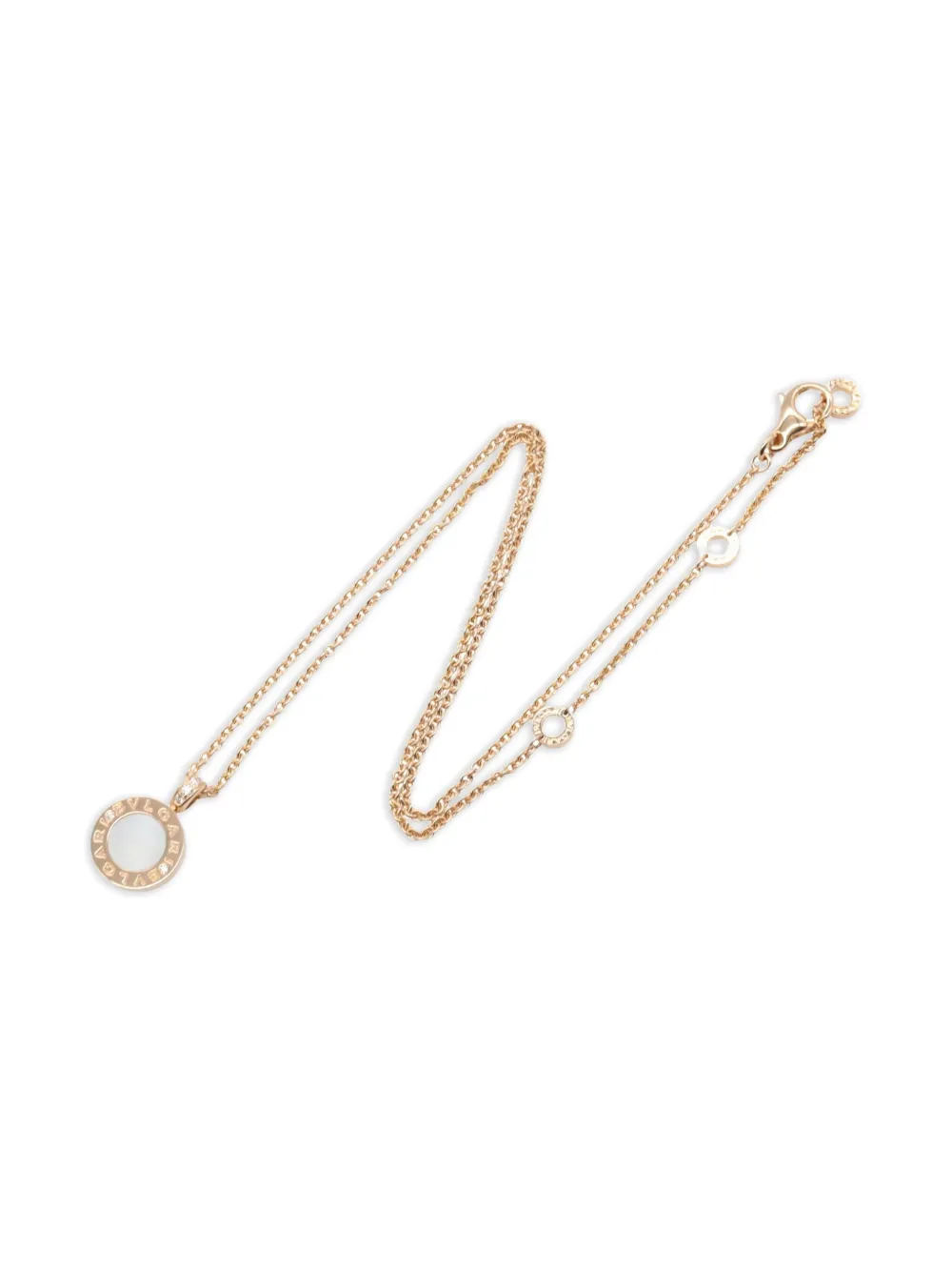 Pre-owned Bvlgari 2010 18kt Rose Gold Mother-of-pearl Necklace