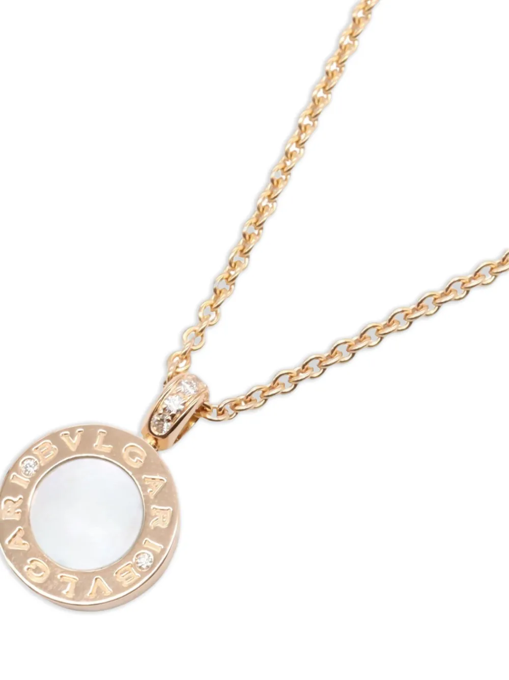 Pre-owned Bvlgari 2010 18kt Rose Gold Mother-of-pearl Necklace
