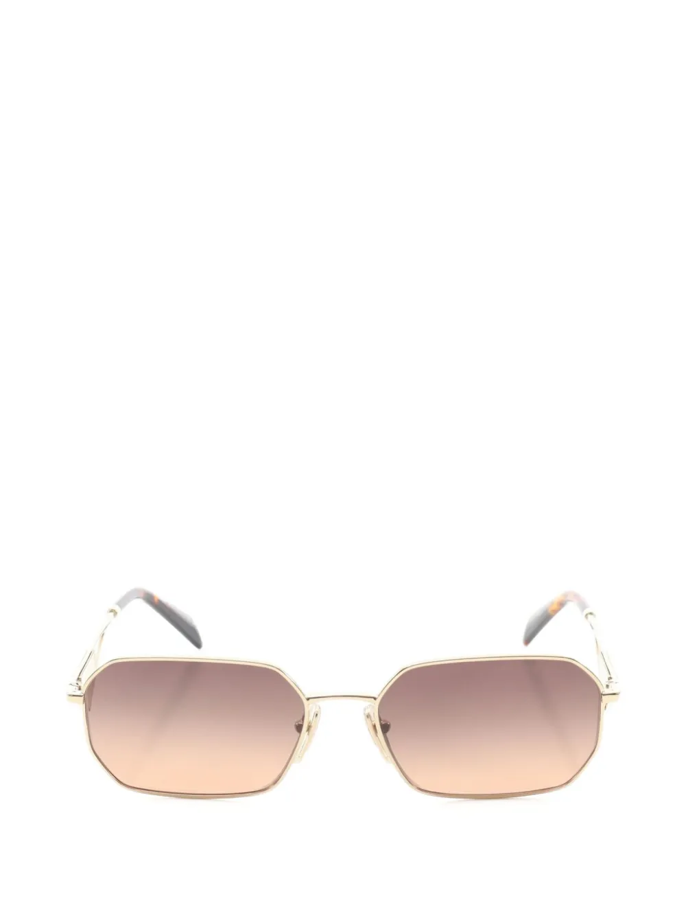 Pre-owned Prada 2010s Geometric Sunglasses In Gold