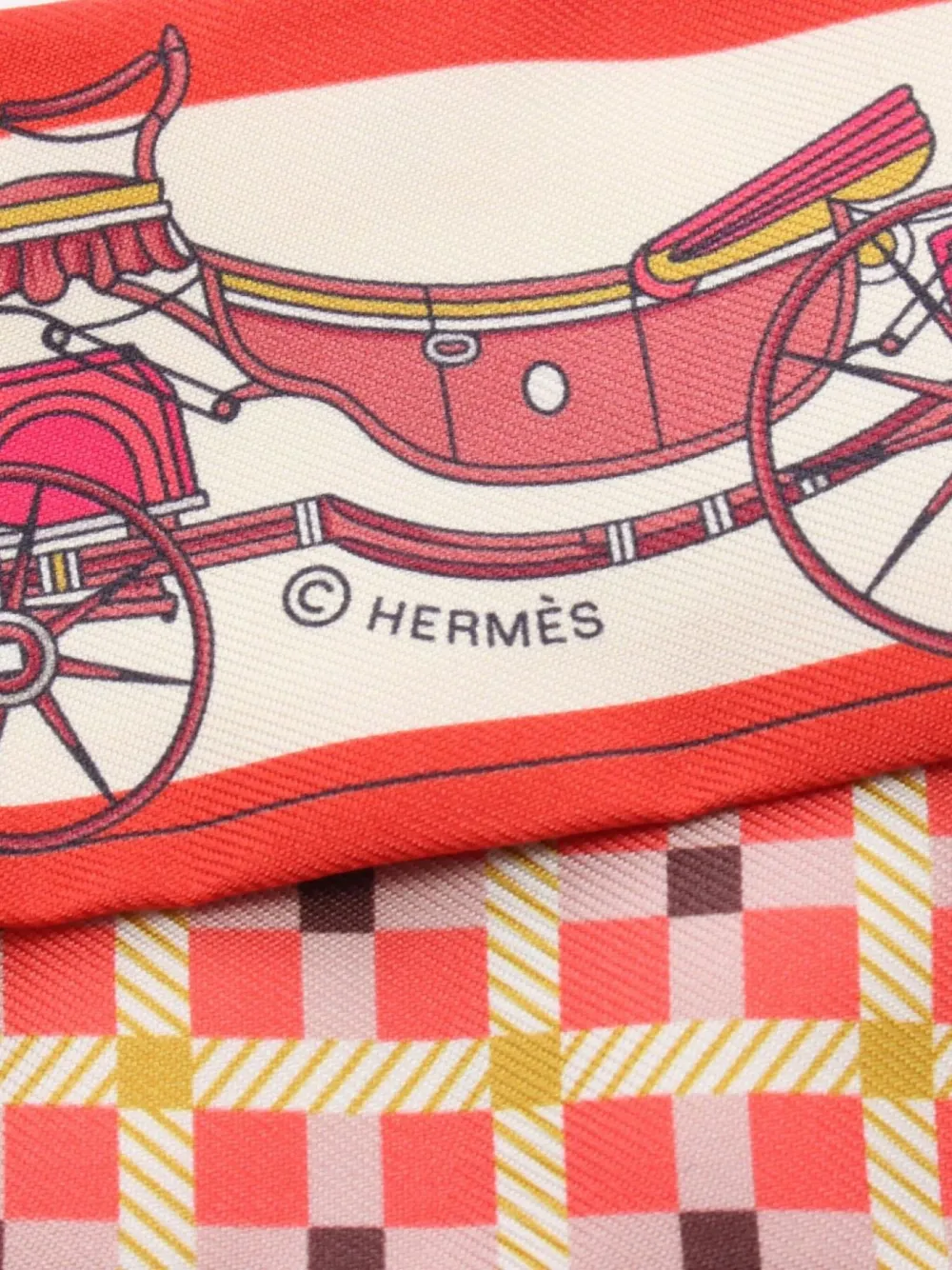 Pre-owned Hermes 2010s Twilly Les Voitures Nouvelles Scarf In Red