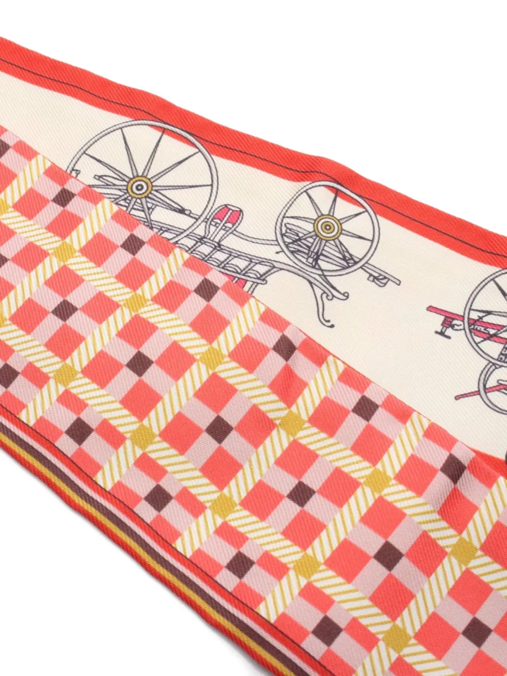 Pre-owned Hermes 2010s Twilly Les Voitures Nouvelles Scarf In Red