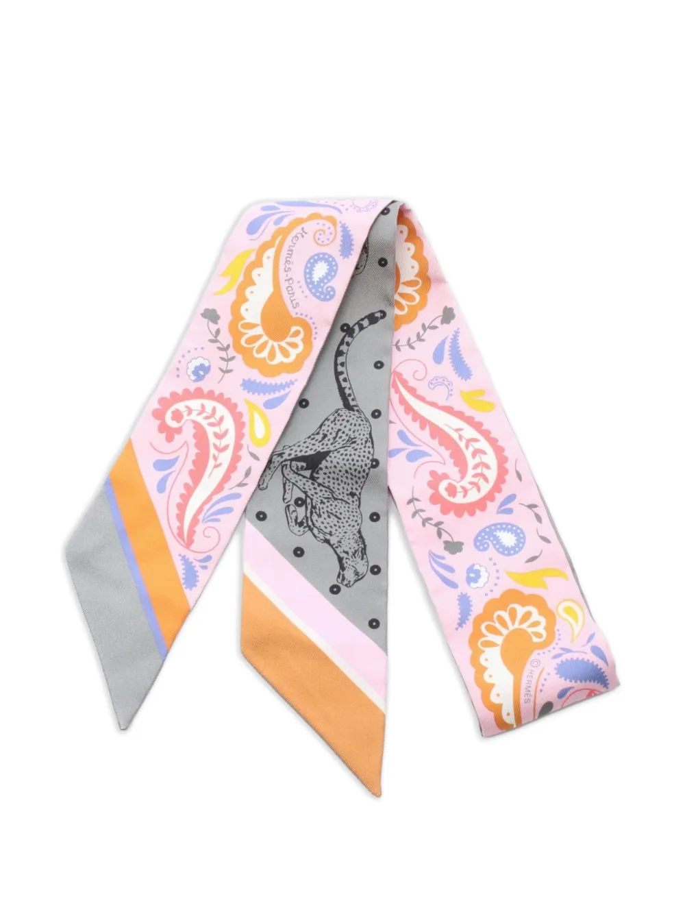 Hermès Pre-Owned 10s guepards-pattern scarf | Pink | Image 1