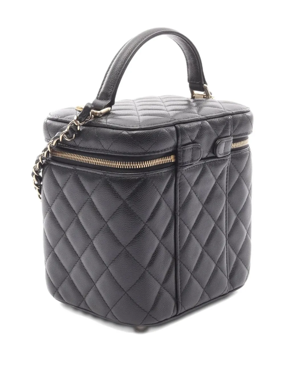 CHANEL Pre-Owned 2021~2022 mini Matelasse Caviar-leather bucket bag | Bucket Bags | Image 2