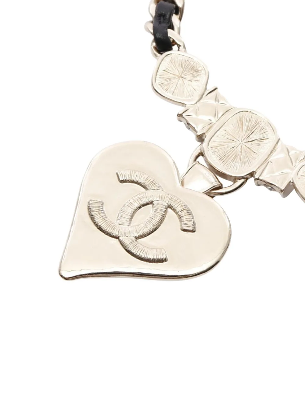 Pre-owned Chanel 1986-1988 Cc Pendant Necklace In Gold