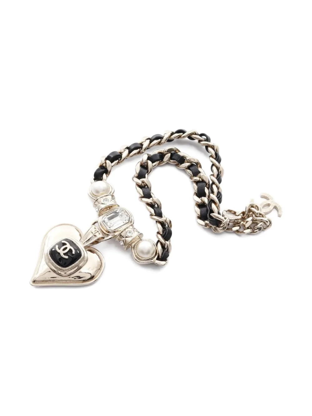 Pre-owned Chanel 1986-1988 Cc Pendant Necklace In Gold