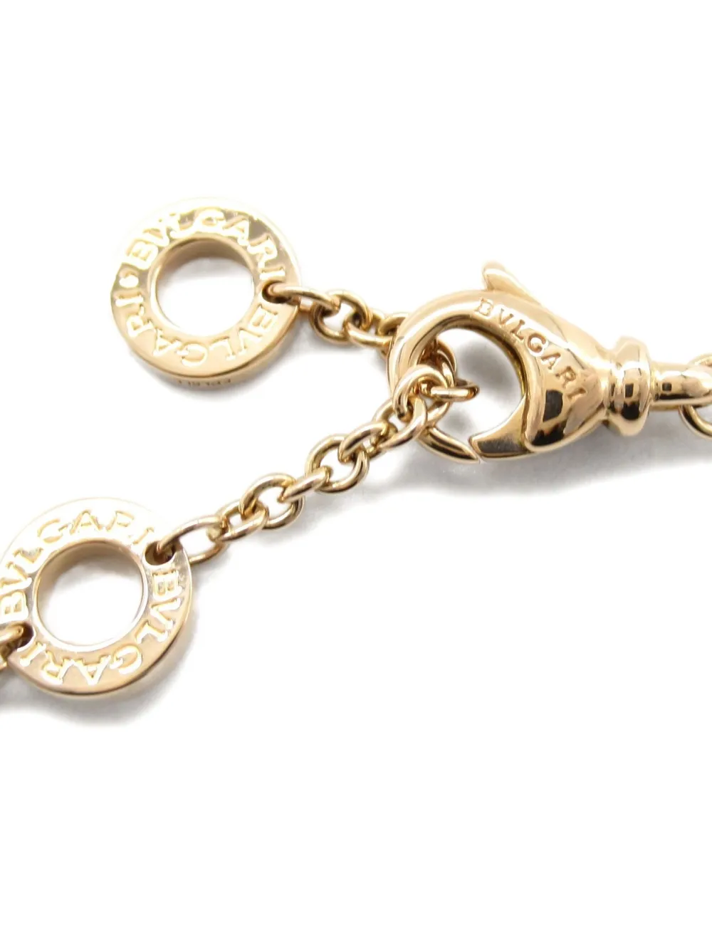 Pre-owned Bvlgari 2010s 18k Rose Gold  Diamond And Onyx Necklace