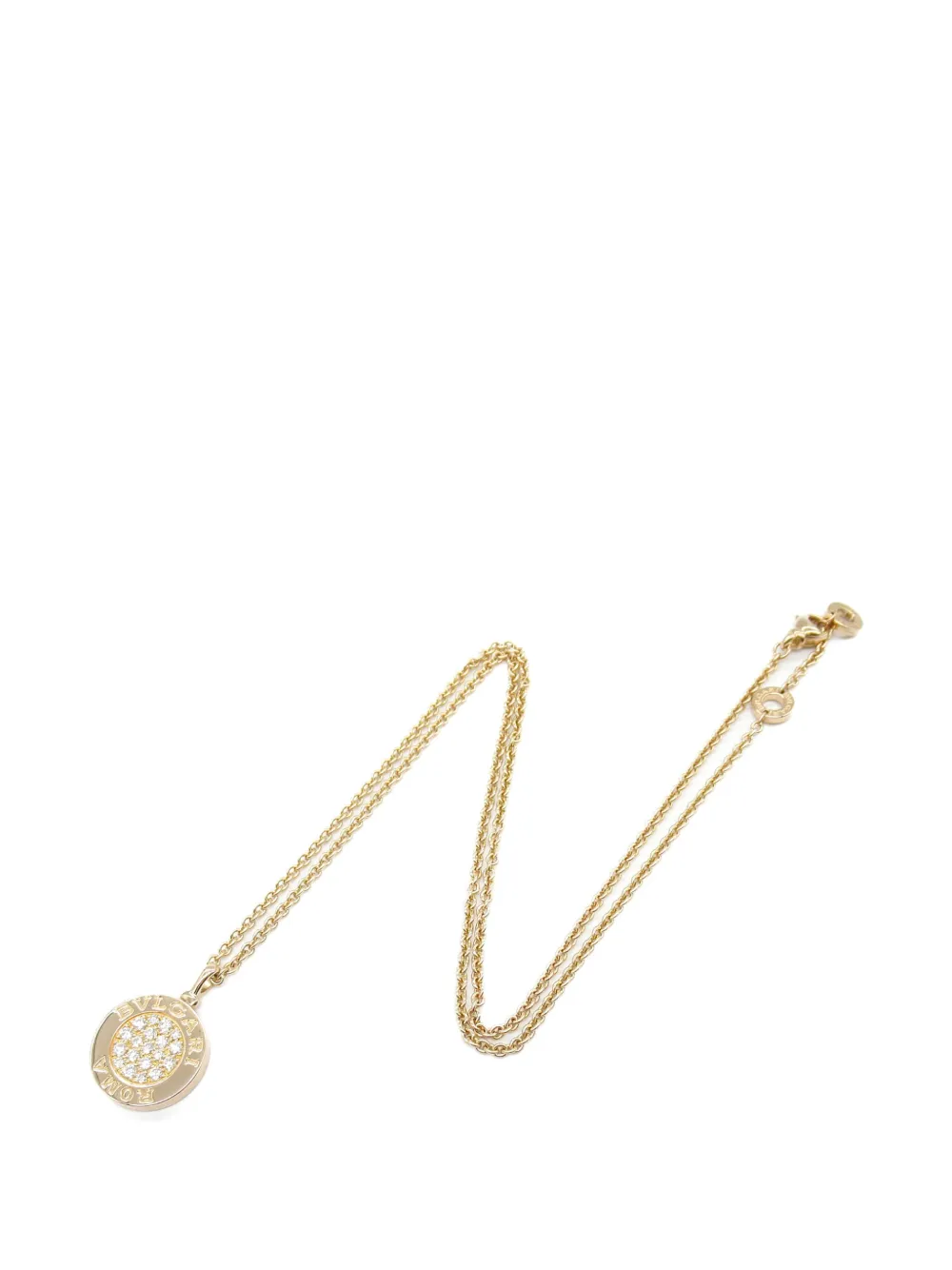 Pre-owned Bvlgari 2010s 18k Rose Gold  Diamond And Onyx Necklace