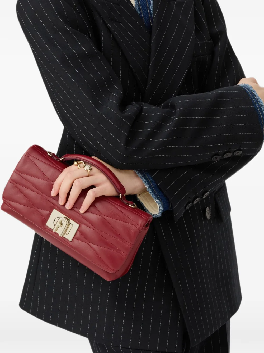 Furla 1927 gewatteerde mini-tas met kettinghengsel Rood