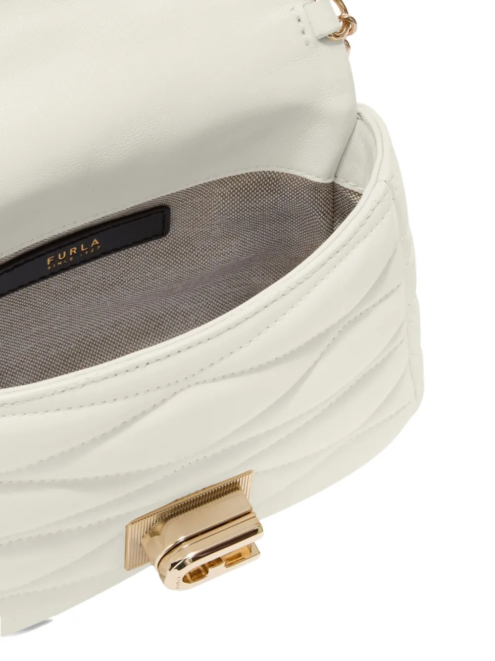 Furla Mini Quilted Chain Bag In Neutral
