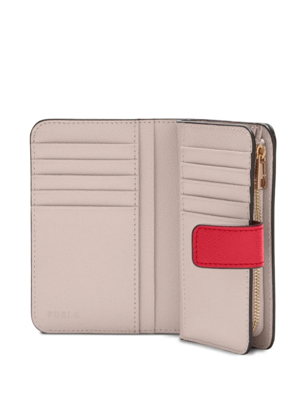 Furla Camelia Leather Flap Wallet In Red