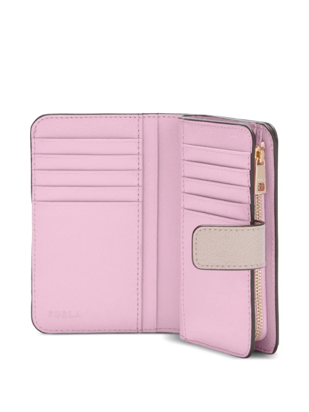 Furla Camelia Leather-trimmed Wallet In Pink