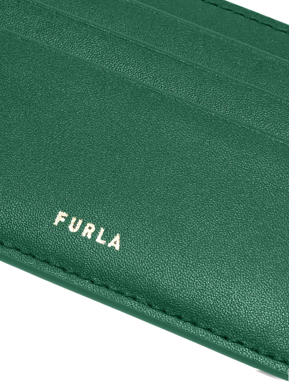 Furla Bear-cutout Card Holder In Green