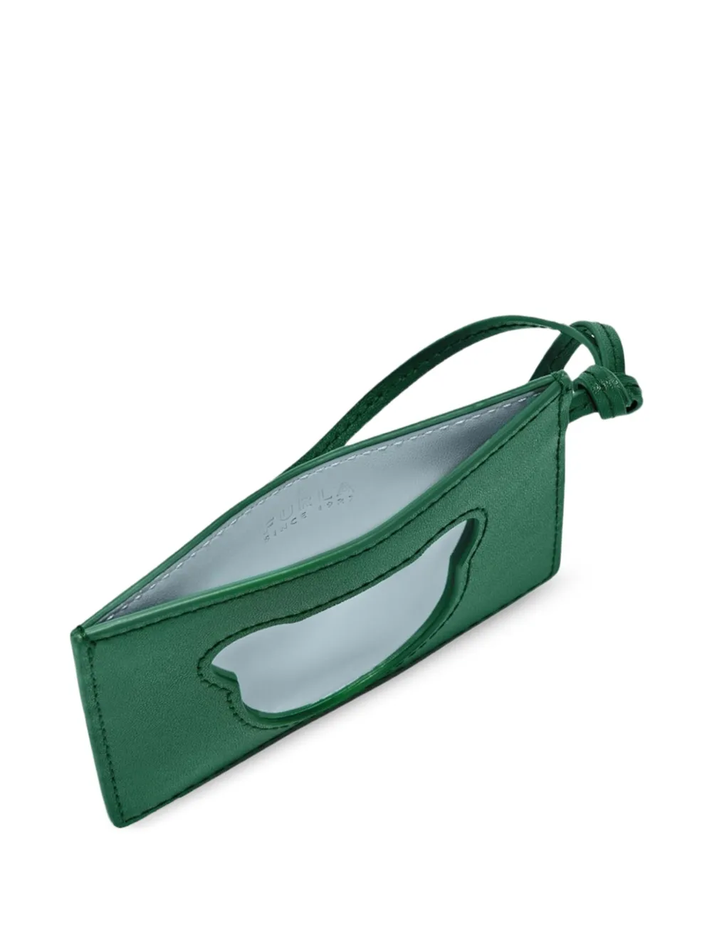 Furla Bear-cutout Card Holder In Green